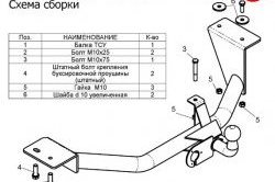 1 739 р. Фаркоп Лидер Плюс ИжАвто Ода 2126 (1991-2005) (Без электропакета)  с доставкой в г. Калуга. Увеличить фотографию 2