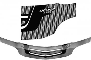2 599 р. Дефлектор капота CA-Plastiс  Acura MDX  YD1 (2000-2003) (Серия Art серебро)  с доставкой в г. Калуга. Увеличить фотографию 1