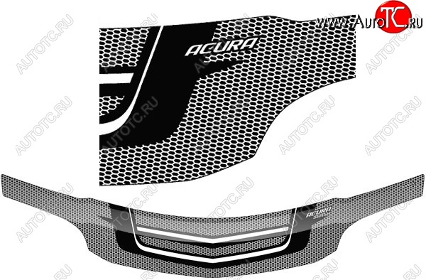2 599 р. Дефлектор капота CA-Plastiс  Acura MDX  YD1 (2000-2003) (Серия Art белая)  с доставкой в г. Калуга