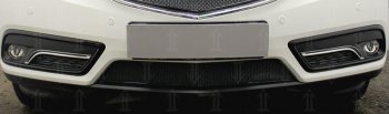 3 999 р. Защитная сетка радиатора в бампер Стрелка 11 Премиум (алюминий) Acura MDX YD3 дорестайлинг (2013-2016) (Цвет: черный)  с доставкой в г. Калуга. Увеличить фотографию 1