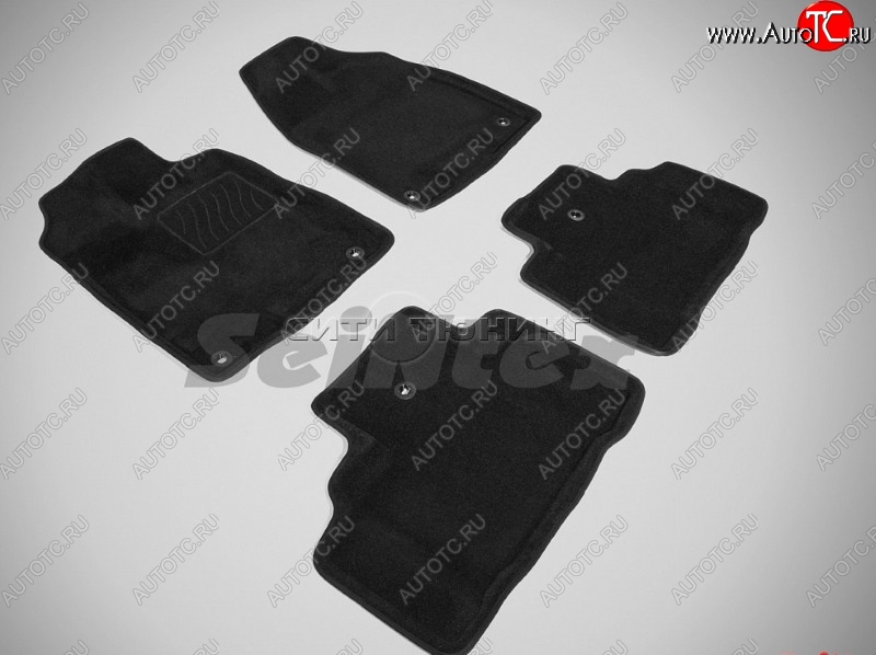 4 349 р. Коврики в салон текстильные Seintex (3D, чёрные) Acura MDX YD3 рестайлинг (2016-2021)  с доставкой в г. Калуга
