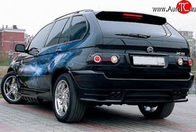 9 299 р. Накладка заднего бампера Тарантул  BMW X5  E53 (1999-2003) (Неокрашенная)  с доставкой в г. Калуга