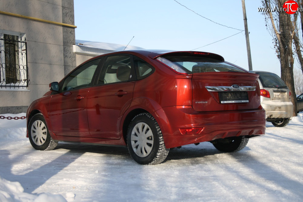 1 699 р. Накладка заднего бампера AutoTC Ford Focus 2 хэтчбэк 3 дв. рестайлинг (2007-2011) (Неокрашенная)  с доставкой в г. Калуга