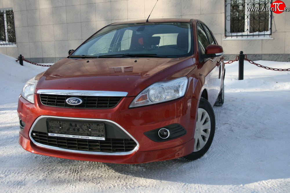 3 779 р. Накладка переднего бампера AutoTC Ford Focus 2 универсал рестайлинг (2007-2011) (Неокрашенная)  с доставкой в г. Калуга