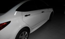3 599 р. Комплект накладок Sport на пороги автомобиля Hyundai Solaris 1 седан RBr дорестайлинг (2010-2014) (Неокрашенные)  с доставкой в г. Калуга. Увеличить фотографию 3