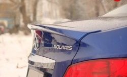 2 799 р. Лип спойлер Sport  Hyundai Solaris  1 седан (2010-2017) (Неокрашенный)  с доставкой в г. Калуга. Увеличить фотографию 1