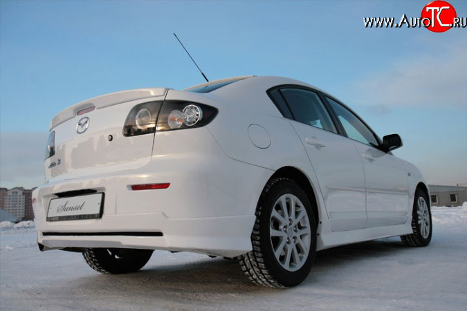 6 949 р. Пороги накладки Sunset Mazda 3/Axela BK дорестайлинг седан (2003-2006) (Неокрашенные)  с доставкой в г. Калуга