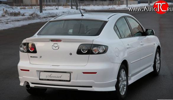 6 949 р. Накладка заднего бампера Sunset Mazda 3/Axela BK дорестайлинг седан (2003-2006) (Неокрашенная)  с доставкой в г. Калуга