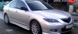 2 309 р. Комплект клыков Sport-V2 на передний бампер автомобиля Mazda 3/Axela BK дорестайлинг седан (2003-2006) (Неокрашенная)  с доставкой в г. Калуга. Увеличить фотографию 5