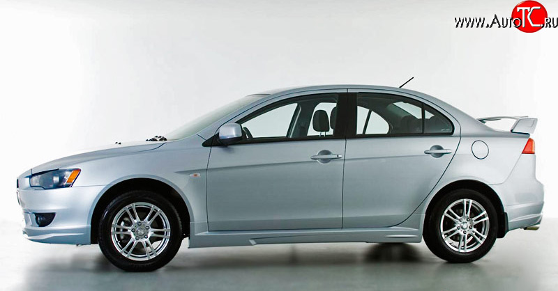 3 599 р. Пороги накладки Elegance Mitsubishi Lancer 10 хэтчбэк дорестайлинг (2007-2010) (Неокрашенные)  с доставкой в г. Калуга