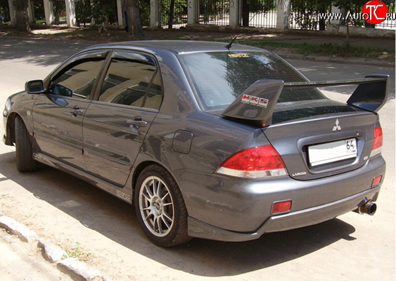 4 189 р. Накладка на задний бампер M-VRS Mitsubishi Lancer 9 1-ый рестайлинг седан (2003-2005) (Неокрашенная)  с доставкой в г. Калуга