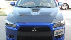 31 799 р. Пластиковый капот Evo Mitsubishi Lancer 10 седан дорестайлинг (2007-2010) (Неокрашенный)  с доставкой в г. Калуга. Увеличить фотографию 10