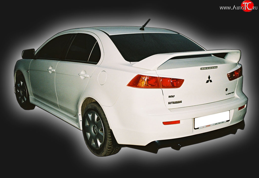 4 249 р. Накладка заднего бампера GT Dynamics Mitsubishi Lancer 10 CY седан дорестайлинг (2007-2010) (Неокрашенная)  с доставкой в г. Калуга