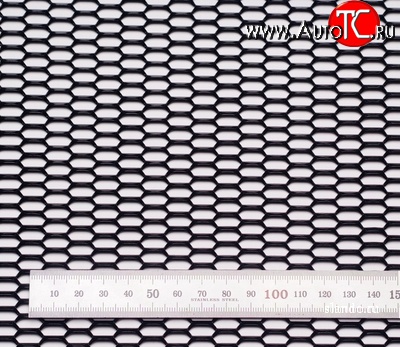 469 р. Алюминиевая чёрная сетка Шестигранник Mitsubishi Outlander GF 1-ый рестайлинг (2014-2016) (100х25 см)  с доставкой в г. Калуга