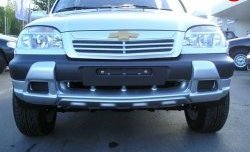 1 099 р. Накладка переднего бампера Трофи  Chevrolet Niva  2123 (2002-2008), Лада 2123 (Нива Шевроле) (2002-2008) (Неокрашенная)  с доставкой в г. Калуга. Увеличить фотографию 1