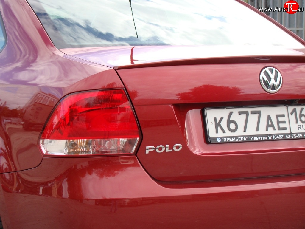 3 299 р. Лип спойлер Racing  Volkswagen Polo  5 (2009-2020) (Неокрашенный)  с доставкой в г. Калуга