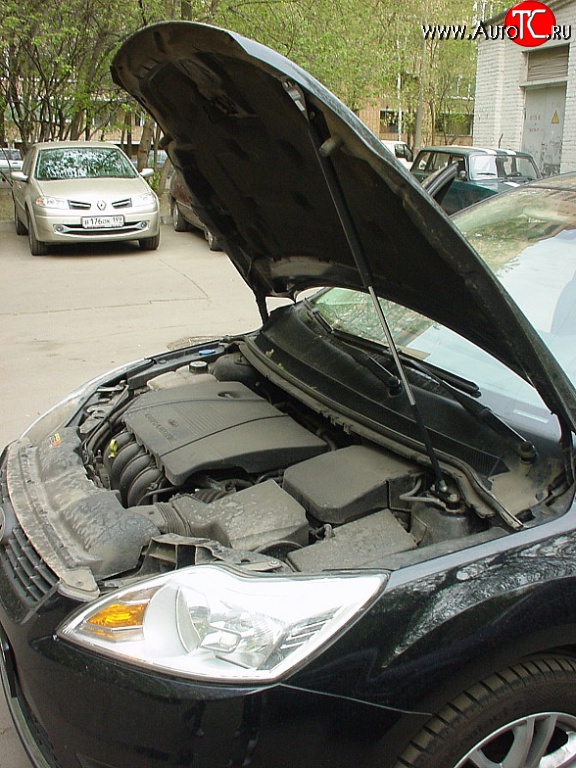 2 249 р. Упор капота Sport Ford Focus 2 седан рестайлинг (2007-2011) (Без кронштейна)  с доставкой в г. Калуга