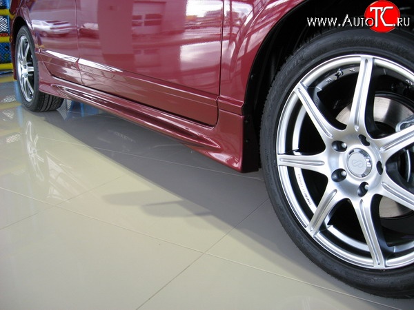 4 499 р. Пороги накладки Mugen Honda Civic 8 FD рестайлинг седан (2009-2011) (Неокрашенные)  с доставкой в г. Калуга