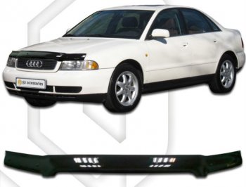 1 989 р. Дефлектор капота CA-Plastiс  Audi A4 ( B5 8D2 седан,  B5 8D5 универсал) (1996-2001) (Classic черный, Без надписи)  с доставкой в г. Калуга. Увеличить фотографию 1