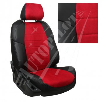13 449 р. Чехлы сидений AUTOPILOT Алькантара (задняя спинка 40/60)  Audi A1  8XA хэтчбэк 5 дв. (2010-2018) (Черный + Красный)  с доставкой в г. Калуга. Увеличить фотографию 1