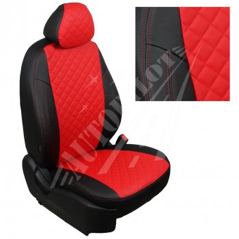 13 999 р. Чехлы сидений AUTOPILOT Экокожа Ромб (задняя спинка 40/60)  Audi A1  8XA хэтчбэк 5 дв. (2010-2018) (Черный + Красный)  с доставкой в г. Калуга. Увеличить фотографию 1