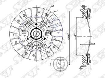 5 249 р. Комплект сцепления SAT (1.4) Skoda Octavia A5 рестайлинг универсал (2008-2013)  с доставкой в г. Калуга. Увеличить фотографию 1