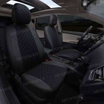 13 999 р. Чехлы на сиденья (экокожа/алькантара, 40/60) Автопилот Ромб  Audi A3 ( 8VS седан,  8VA хэтчбэк 5 дв.,  8V1) (2012-2020) (черный)  с доставкой в г. Калуга. Увеличить фотографию 5