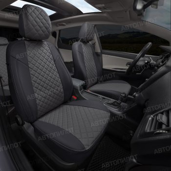 13 999 р. Чехлы на сиденья (экокожа, 40/60) Автопилот Ромб  Audi A3 ( 8VS седан,  8VA хэтчбэк 5 дв.,  8V1) (2012-2020) (черный/темно-серый)  с доставкой в г. Калуга. Увеличить фотографию 8