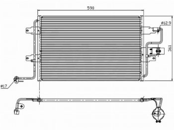 5 549 р. Радиатор кондиционера SAT Skoda Octavia Tour A4 1U2 лифтбэк рестайлинг (2000-2010)  с доставкой в г. Калуга. Увеличить фотографию 1