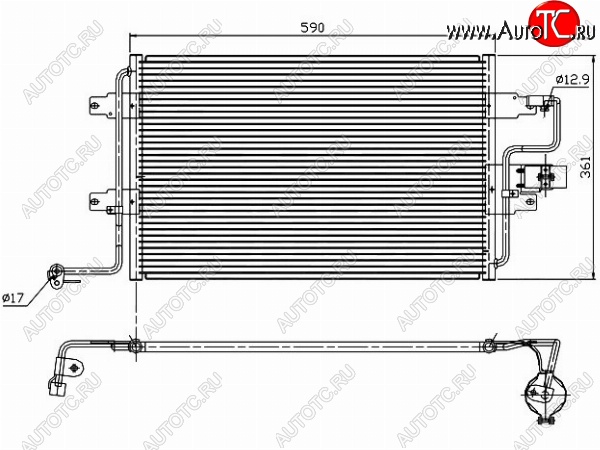 5 549 р. Радиатор кондиционера SAT Skoda Octavia Tour A4 1U2 лифтбэк рестайлинг (2000-2010)  с доставкой в г. Калуга