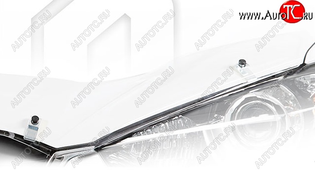 2 169 р. Дефлектор капота CA-Plastiс  Audi A4  B8 (2007-2011) (Classic прозрачный, Без надписи)  с доставкой в г. Калуга