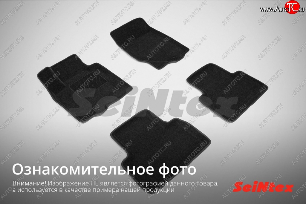 4 999 р. Износостойкие коврики в салон SeiNtex Premium 3D 4 шт. (ворсовые, черные) Audi A4 B8 дорестайлинг, седан (2007-2011)  с доставкой в г. Калуга