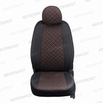 13 999 р. Чехлы сидений (экокожа, 40/60, подлок) Автопилот Ромб  Audi A4  B8 (2007-2015) (черный/шоколад)  с доставкой в г. Калуга. Увеличить фотографию 3