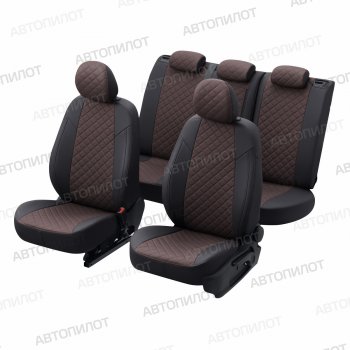 13 999 р. Чехлы сидений (экокожа, 40/60, подлок) Автопилот Ромб  Audi A4  B8 (2007-2015) (черный/шоколад)  с доставкой в г. Калуга. Увеличить фотографию 5