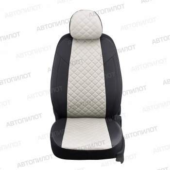 13 999 р. Чехлы сидений (экокожа, 40/60, подлок) Автопилот Ромб  Audi A4  B8 (2007-2015) (черный/белый)  с доставкой в г. Калуга. Увеличить фотографию 4