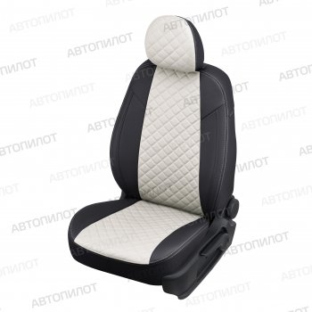13 999 р. Чехлы сидений (экокожа, 40/60, подлок) Автопилот Ромб  Audi A4  B8 (2007-2015) (черный/белый)  с доставкой в г. Калуга. Увеличить фотографию 1