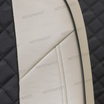 13 999 р. Чехлы сидений (экокожа, 40/60, подлок) Автопилот Ромб  Audi A4  B8 (2007-2015) (белый/черный)  с доставкой в г. Калуга. Увеличить фотографию 5
