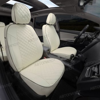 13 999 р. Чехлы сидений (экокожа, 40/60, подлок) Автопилот Ромб  Audi A4  B8 (2007-2015) (белый)  с доставкой в г. Калуга. Увеличить фотографию 7