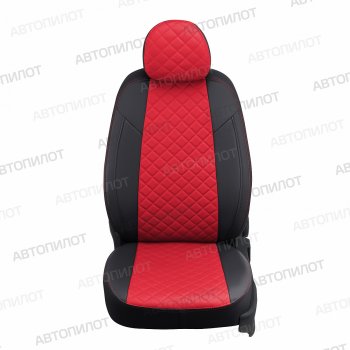 13 999 р. Чехлы сидений (экокожа, 40/60, подлок) Автопилот Ромб  Audi A4  B8 (2007-2015) (черный/красный)  с доставкой в г. Калуга. Увеличить фотографию 3