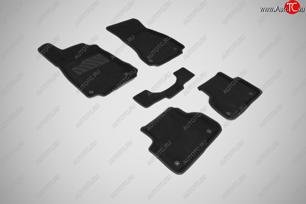 4 999 р. Износостойкие коврики в салон 3D AUDI A4(B9) черные (компл)  Audi A4  B9 (2016-2020)  с доставкой в г. Калуга