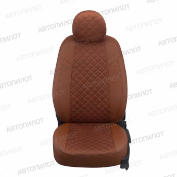 13 999 р. Чехлы сидений (экокожа/алькантара, сплошная) Автопилот Ромб  Audi A4 ( B6,  B7) (2000-2008) (коричневый)  с доставкой в г. Калуга. Увеличить фотографию 2