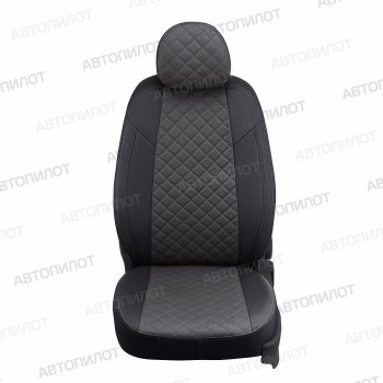 13 999 р. Чехлы сидений (экокожа/алькантара, сплошная) Автопилот Ромб  Audi A4 ( B6,  B7) (2000-2008) (черный/темно-серый)  с доставкой в г. Калуга. Увеличить фотографию 5