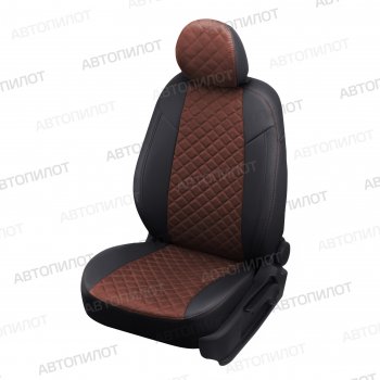 13 999 р. Чехлы сидений (экокожа/алькантара, сплошная) Автопилот Ромб  Audi A4 ( B6,  B7) (2000-2008) (черный/шоколад)  с доставкой в г. Калуга. Увеличить фотографию 1