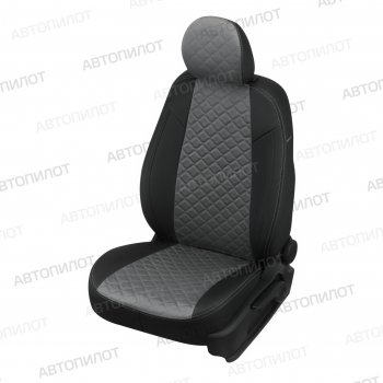 13 999 р. Чехлы сидений (экокожа/алькантара, сплошная) Автопилот Ромб  Audi A4 ( B6,  B7) (2000-2008) (черный/серый)  с доставкой в г. Калуга. Увеличить фотографию 1