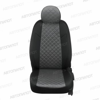 13 999 р. Чехлы сидений (экокожа/алькантара, сплошная) Автопилот Ромб  Audi A4 ( B6,  B7) (2000-2008) (черный/серый)  с доставкой в г. Калуга. Увеличить фотографию 4