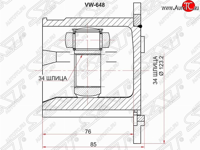 3 399 р. Шрус SAT (внутренний)  Audi A4 ( B6,  B7) - A8  D3  с доставкой в г. Калуга