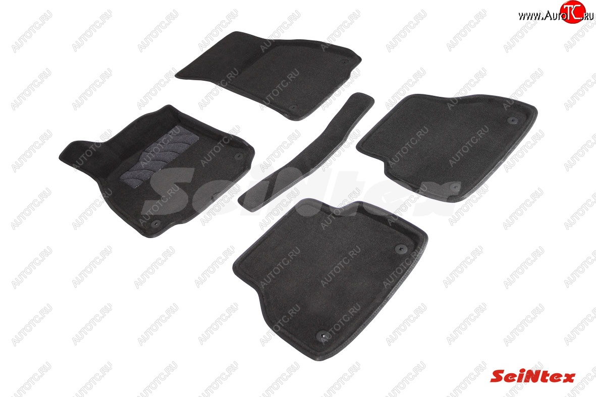 4 999 р. Комплект 3D ковриков в салон (ворсовые / чёрные) Seintex Audi A6 (C8) универсал дорестайлинг (2018-2024)  с доставкой в г. Калуга