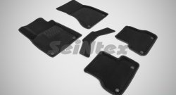 Износостойкие коврики в салон SeiNtex Premium 3D 4 шт. (ворсовые, черные) Audi A6 C7 рестайлинг, универсал (2014-2018)