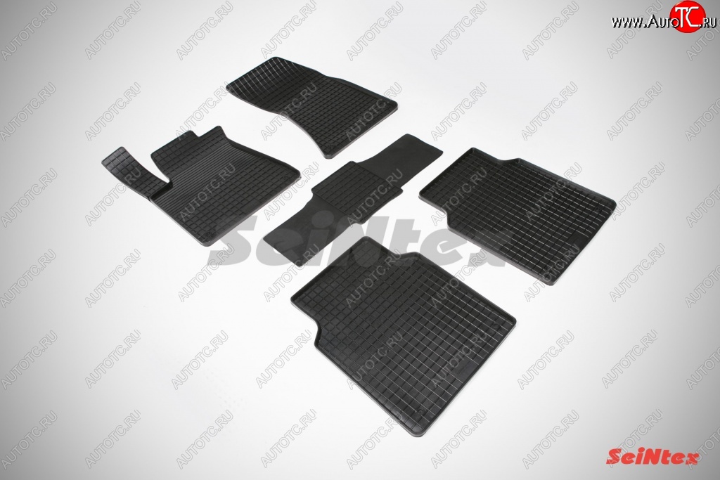 5 499 р. Износостойкие коврики в салон с рисунком Сетка 4D SeiNtex Premium 4 шт. (резина)  Audi A8  D4 (2009-2013)  с доставкой в г. Калуга