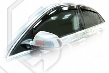 2 079 р. Дефлектора окон CA-Plastic (Long) Audi A8 D3 1-ый рестайлинг (2005-2007) (Classic полупрозрачный, Без хром.молдинга)  с доставкой в г. Калуга. Увеличить фотографию 1